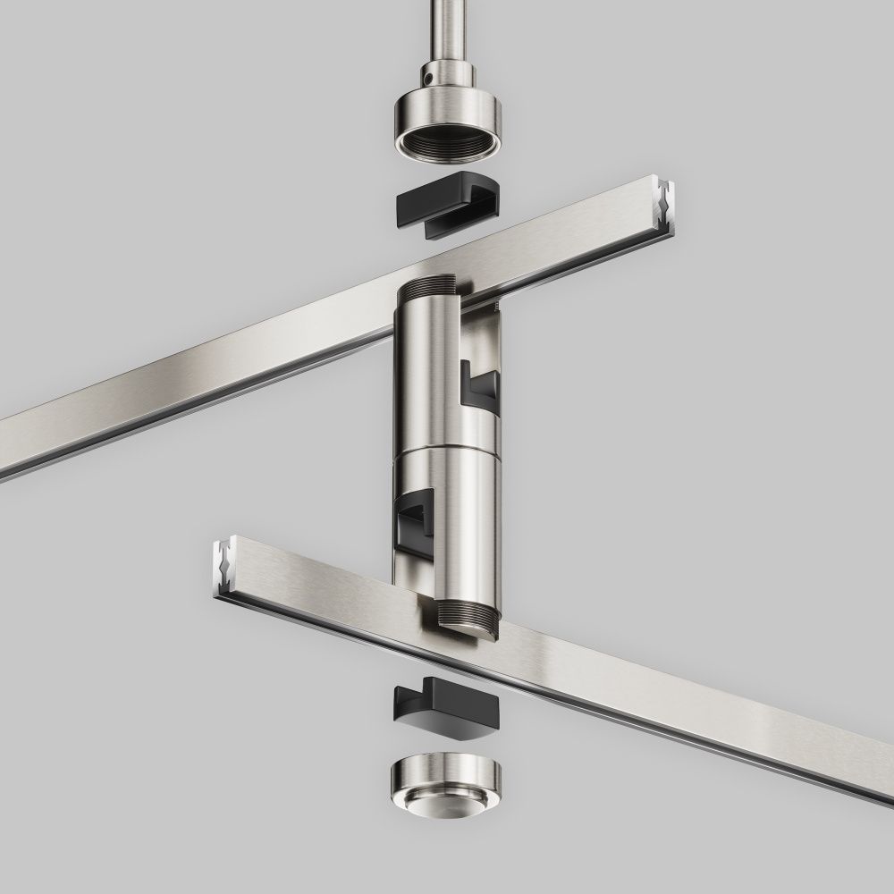 Комплектующие для трековой системы  TRA158C-D1-PT 4,5*2,9*-40,6 см, *Maytoni technical Accessories for tracks Flarity TRA158C-D1-PT, Платина
