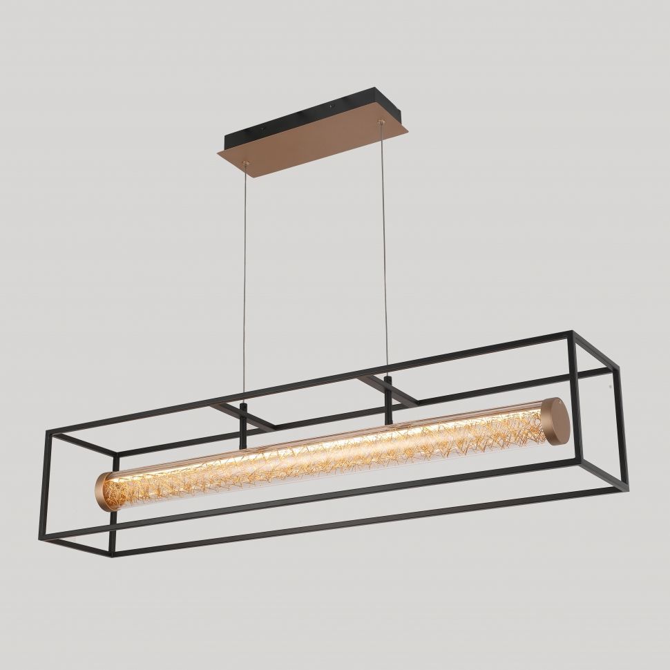 Подвесной светильник 90*21*25-150 см, LED*22W, 3000-6000K, iLedex Look 4737-90 MBK+SGD, Черный