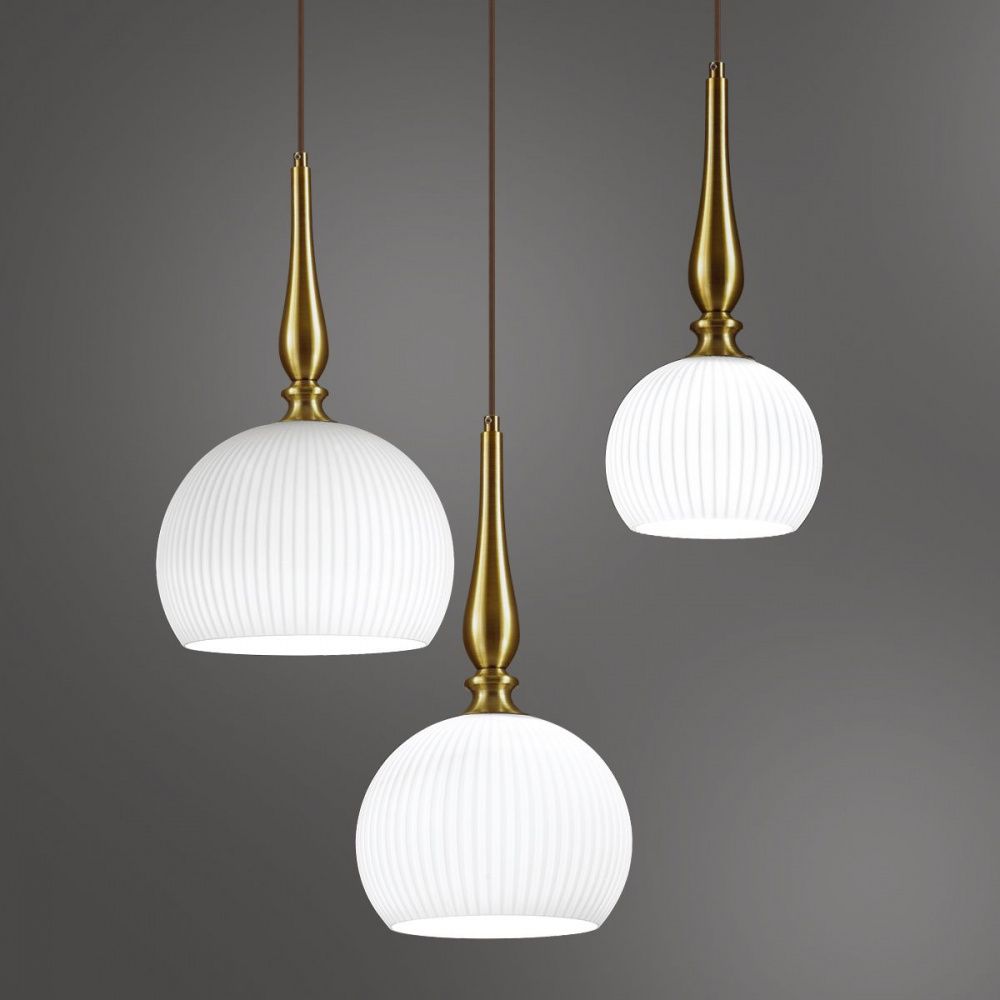 Подвес Odeon Light Runga 4766/1 диаметр 30 см, белый/бронзовый