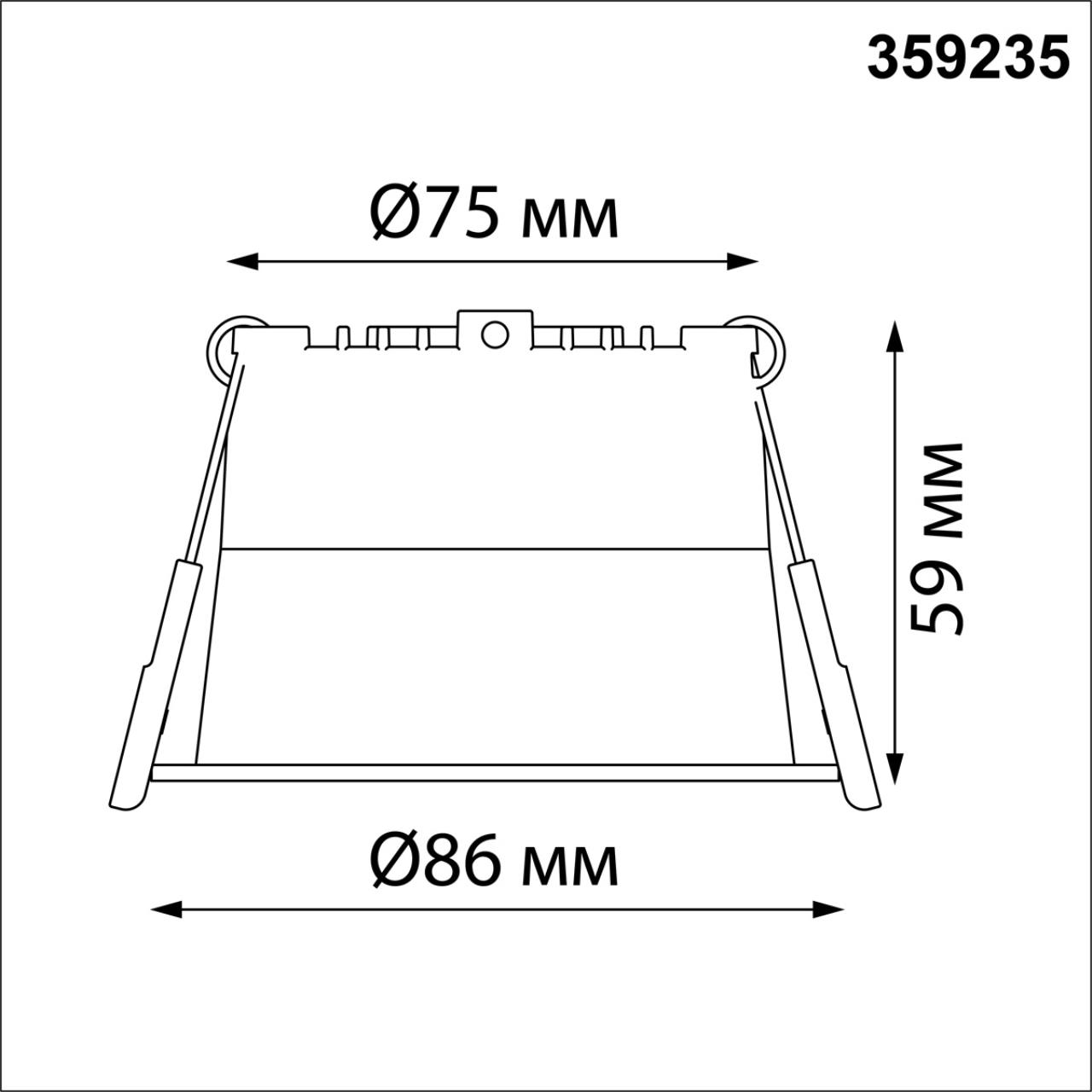 Светильник встраиваемый светодиодный 8,6*8,6* см, LED 9W*3000 К, Novotech Spot Tran, черный, 359235