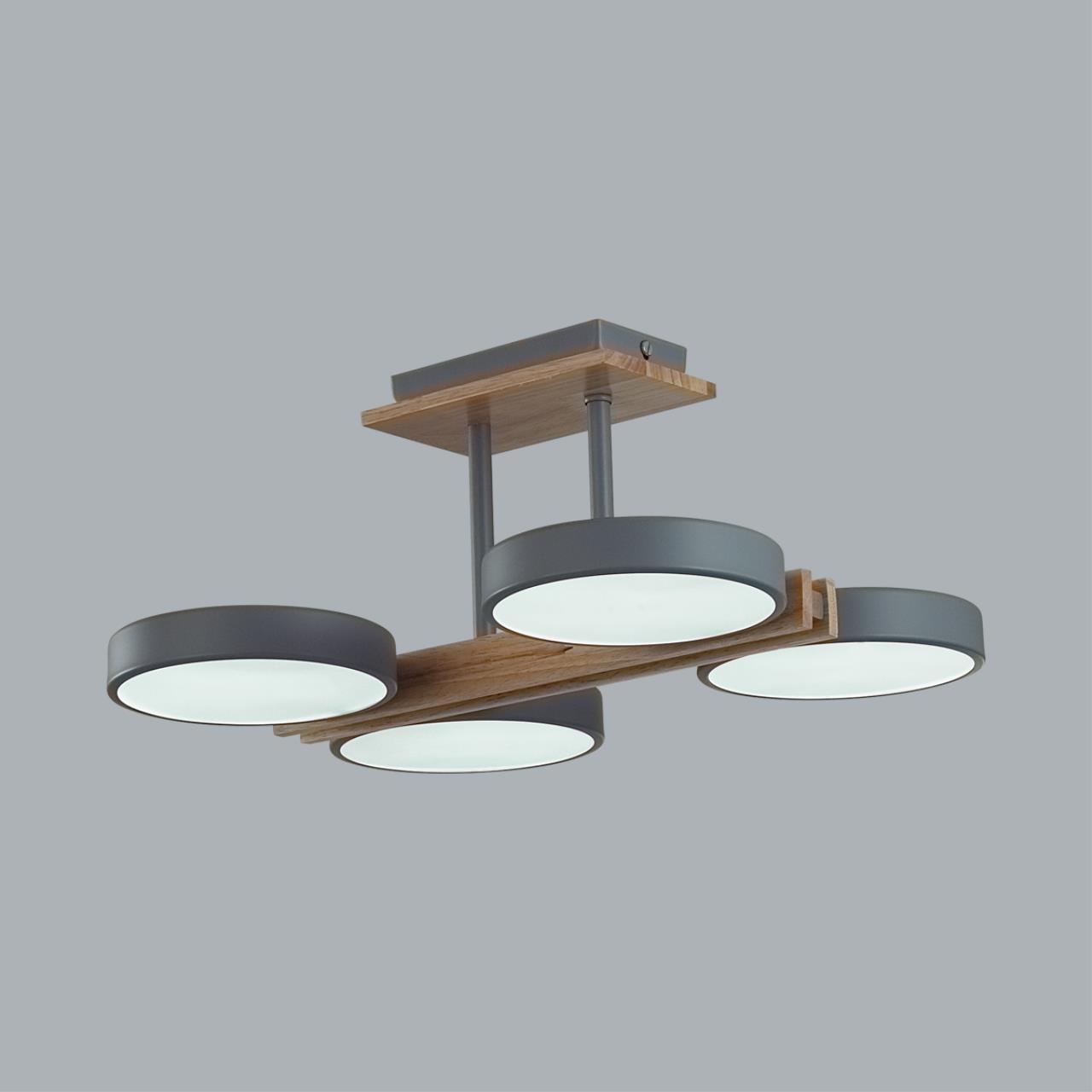 Потолочный светильник 33*40*17 см, 1*LED*108W 3000-4000-6000K Lumion Plato 8031/72CL серый, дерево