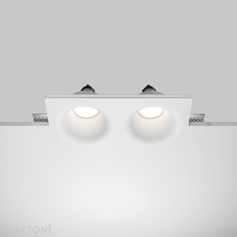Встраиваемый светильник 23,3*12*5 см, 2*GU10, 12W, Maytoni Technical Gyps Modern DL002-DW-02-W белый