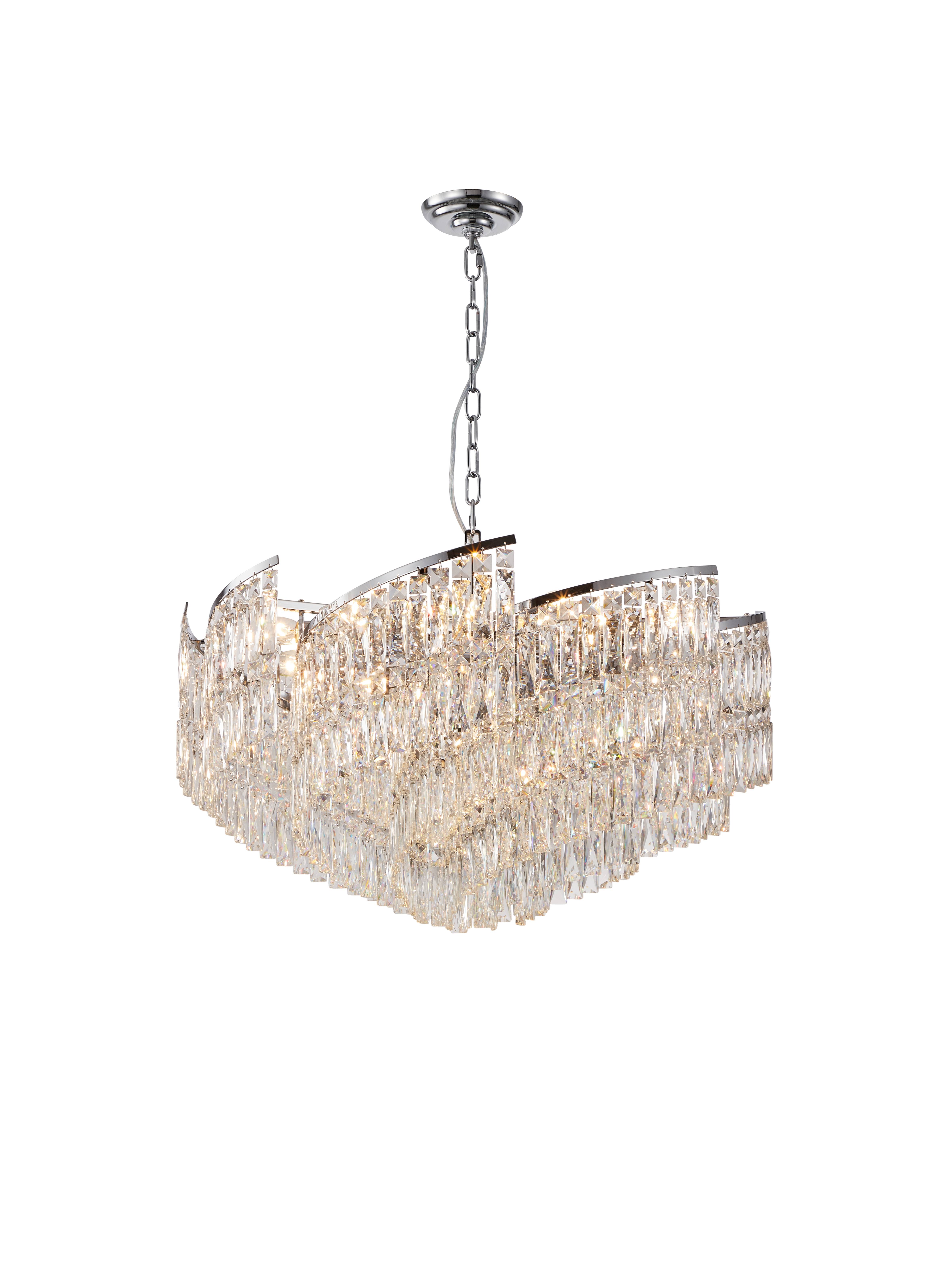 Люстра 800*450, 18*E14, 40W NewRgy Cristallo E68-ф800*H450 CHROME, Хром