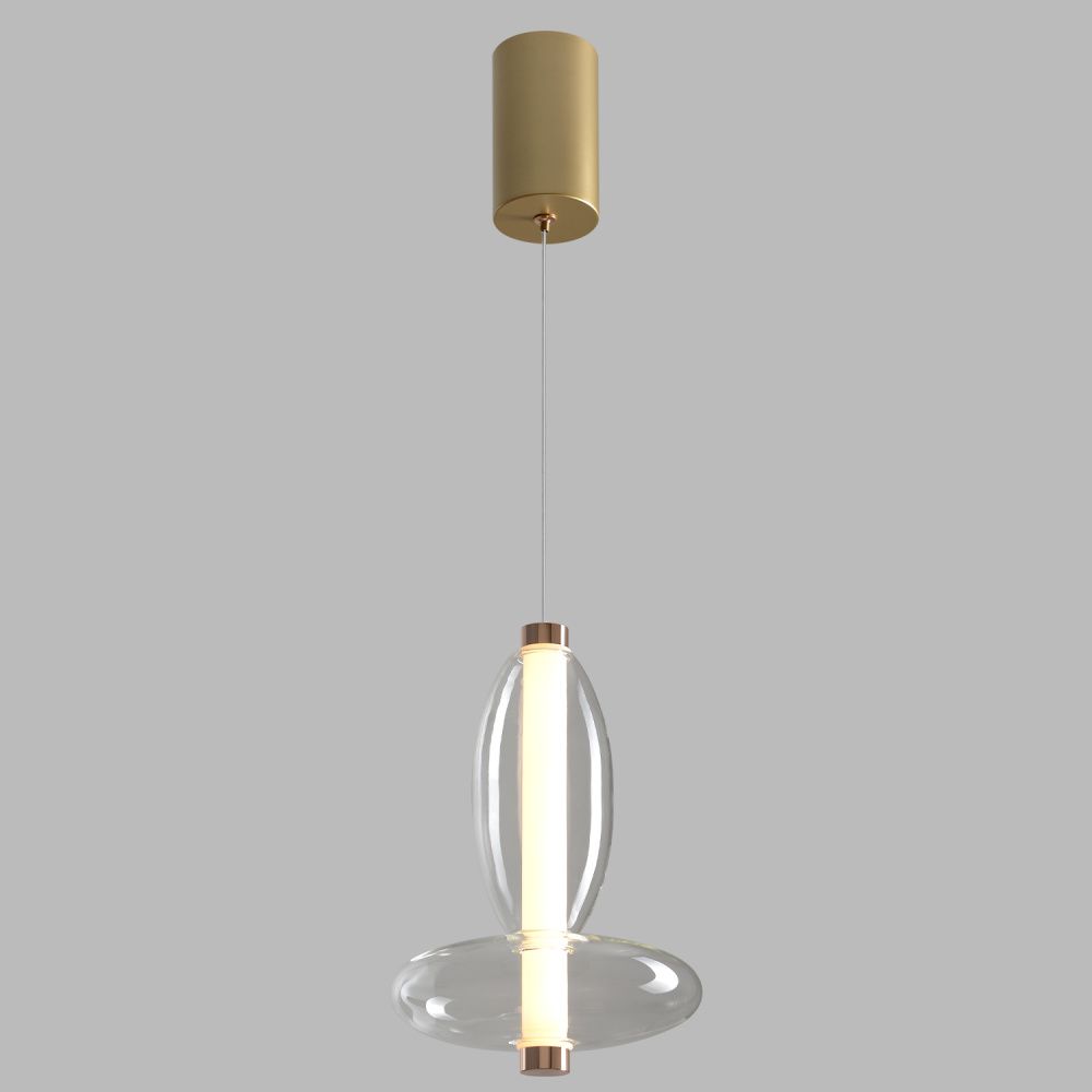 Светильник 18 см, 10W, 3000K, Crystal Lux QUASAR SP10W LED TRANSPARENT, золото