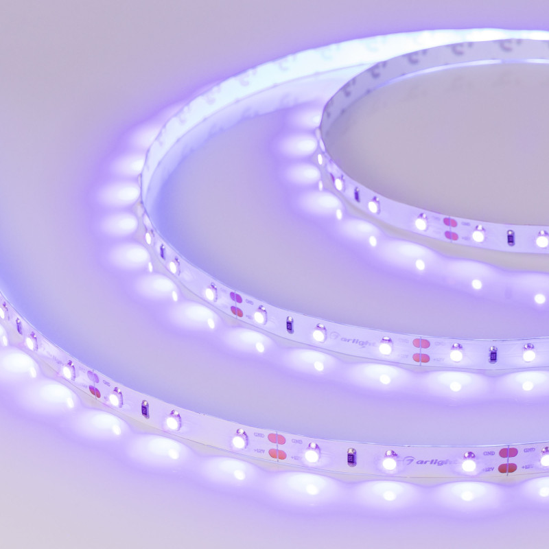 Лента RT-A60-8mm 12V UV400 (4.8 W/m, IP20, 2835, 5m) (Arlight, Открытый) 012813(2). Цена указана за 5 метров. Продается кратно 5 метрам.