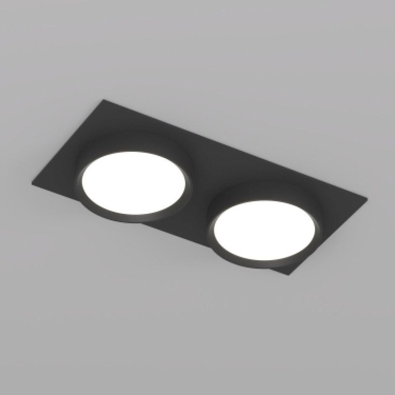 Светильник встраиваемый 22*11*4,5 см, 2*GX53*15W, Denkirs FLAT DK2092-BK, черный