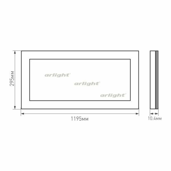 Офисный светильник Arlight 023155(2) 119,5*29,5*1,04 см, 40W, белый (теплый)K,