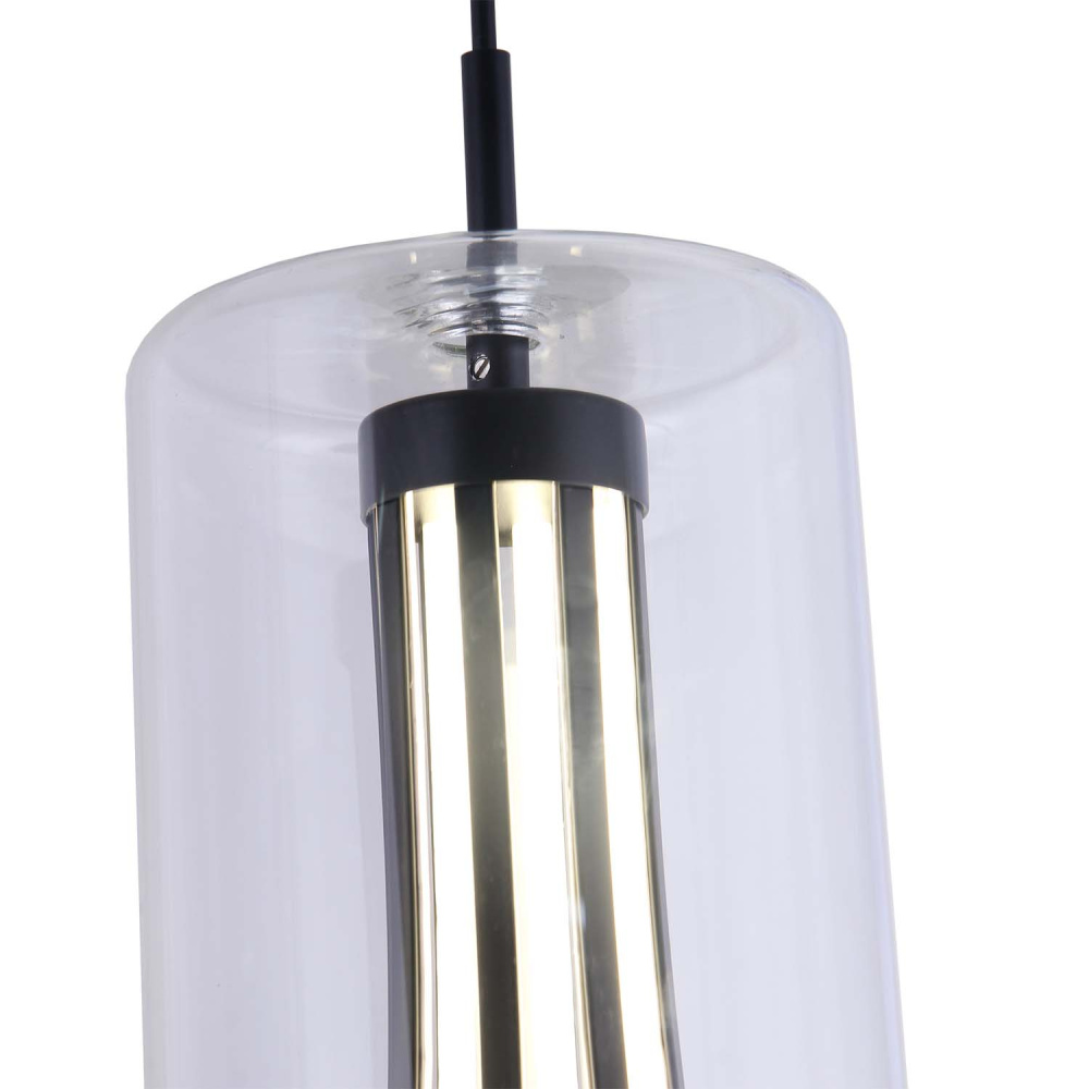 Подвес 15*50-150 см, 1*LED, 20W, 4000K, Favourite Striata 4627-1P, черный матовый