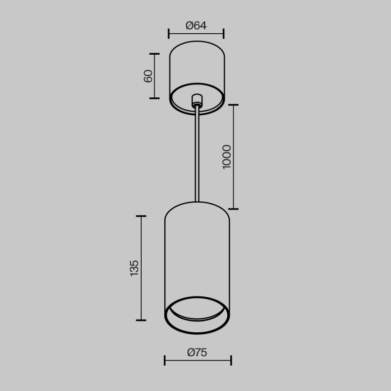 Подвесной светильник 8 см, 20W, 3000K, 50°, Maytoni Vol P100PL-20W3K-BS, латунь