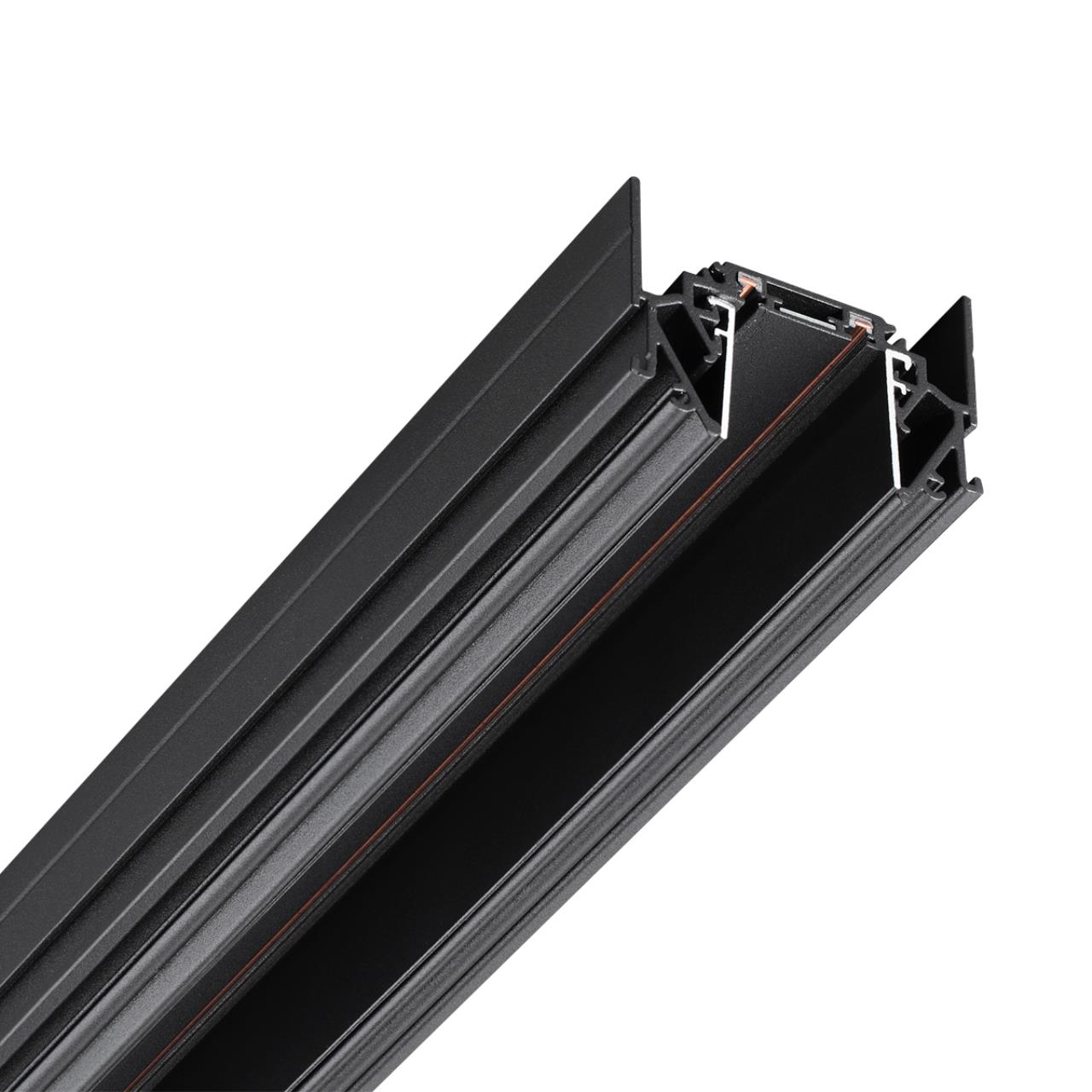 Шинопровод 200 см для монтажа в натяжной потолок (гарпунная система) 200*5,6*4,1 см, Novotech 135201 Smal Shino, черный