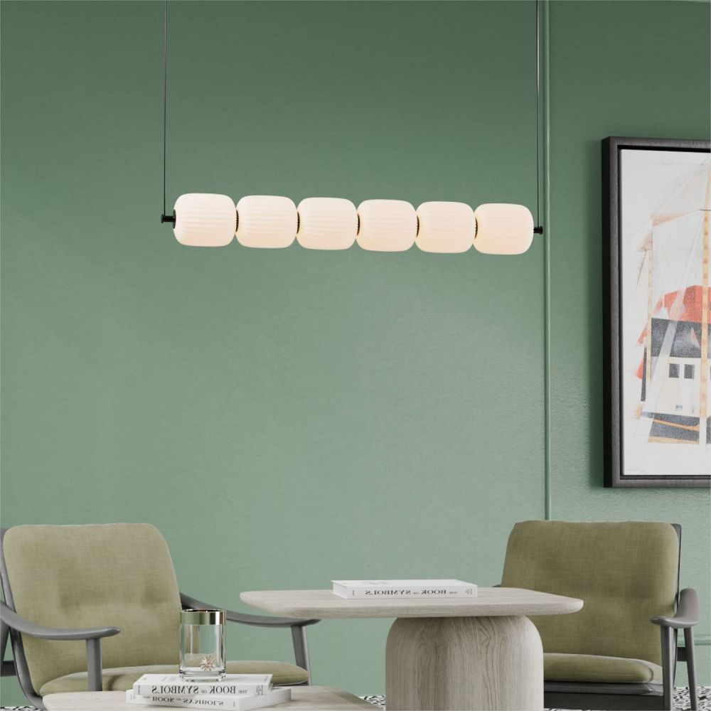 Светильник подвесной 100*15-150 см, 6*LED*8W, 3000-6000K, Lightera Lavish LE162L-6W WIFI, Черный
