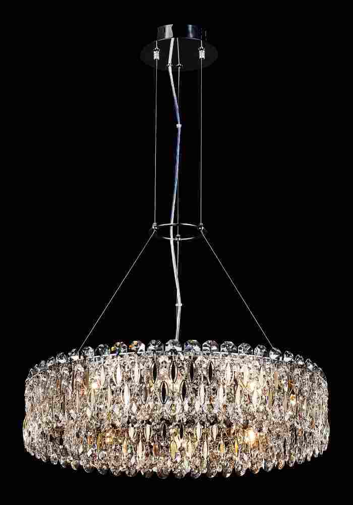 Светильник подвесной 61 см, Crystal Lux LIRICA SP10 D610 CHROME/GOLD-TRANSPARENT Хром