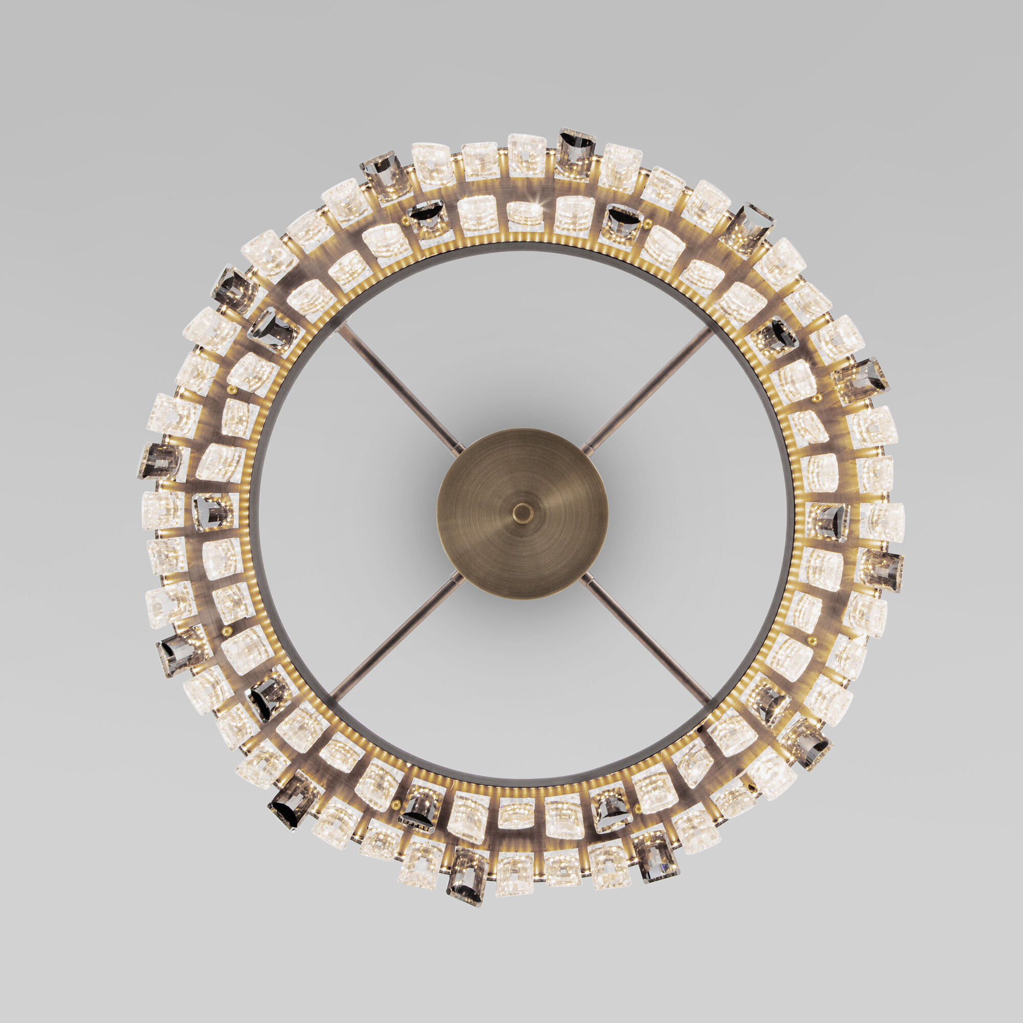 Подвесной светильник с хрусталем 60*60*119 см, *LED, 74W, 3000;4000;6000 Bogate's Sparkle 417/1, бронза