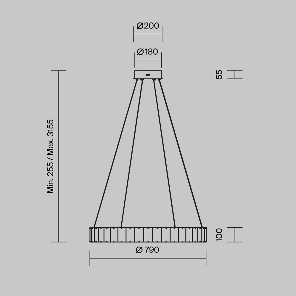 Подвесной светильник *79*25,5-315,5 см, *LED*40W, 3000K, Maytoni Majesty MOD517PL-L40BS3K, Золото