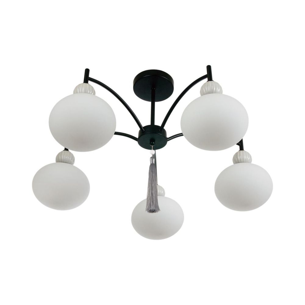 Люстра потолочная *69,5*43-43 см, 5*E14*40W, Lumion Gloriya LUM8273/5C, черный; серый