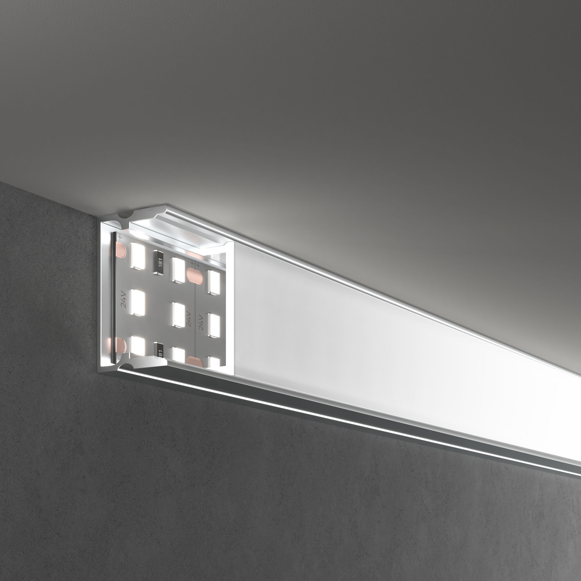 Накладной алюминивый профиль для трехрядной LED ленты (под ленту до 18,5mm) LL-2-ALP018 LL-2-ALP018 Elektrostandard