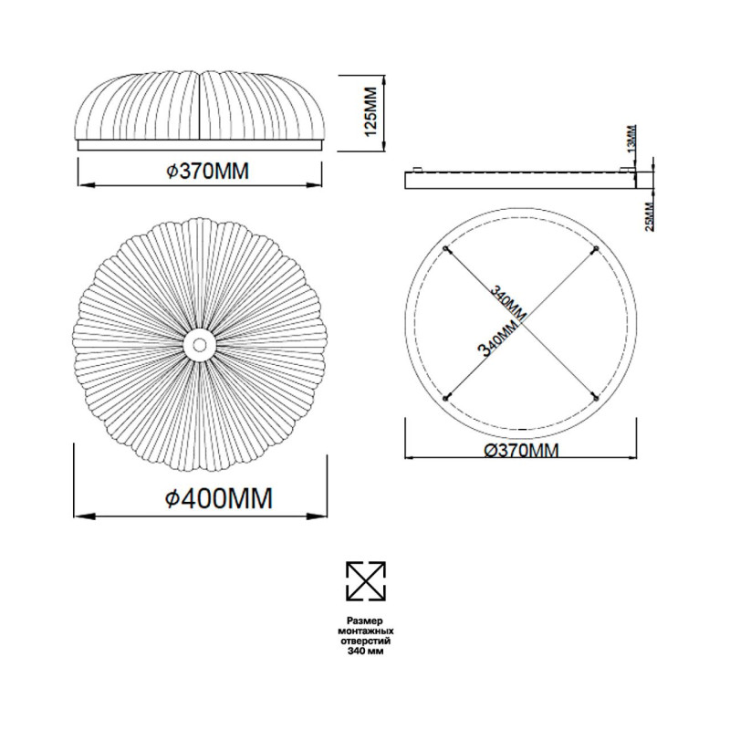 Накладная люстра *40*12,5 см, LED, 48W, 3000K-6000K Sonex Tesoro 7719/48L, золотой