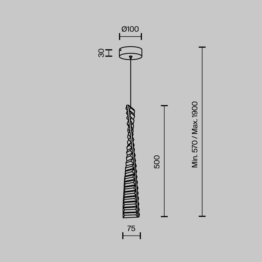 Подвесной светильник 8*4*190 см, LED 12W, 4000K, Латунь MODESTYLE MS.88910.1 BS