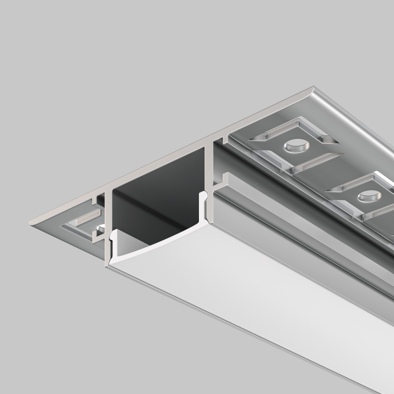 Алюминиевый профиль  Встраиваемый 2000*61*14 мм для светодиодной ленты Maytoni Led strip Серебро ALM-6114-S-2M