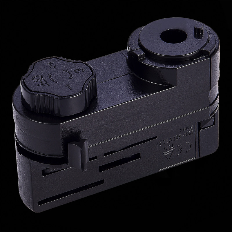 Адаптер питания для трехфазного шинопровода 10*3 см, ST LUCE Трехфазная трековая система ST030.409.20 Черный