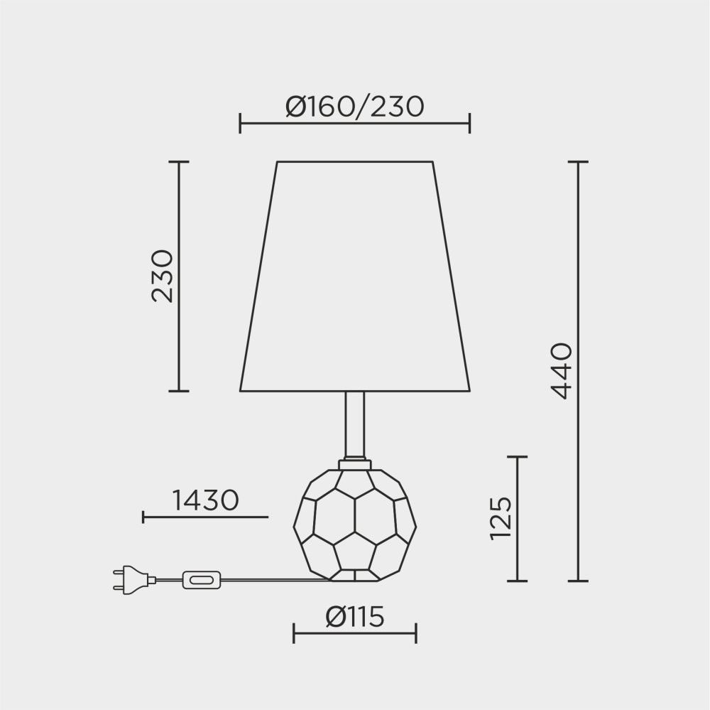 Настольный светильник 23*23*0,0000 см, Е 27 1x60ВтW, Хром, Прозрачный MODELUX ML.6102.01TL