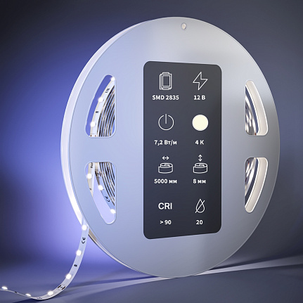 Светодиодная лента Ultra 24В 2835 4,8Вт/м 4000К 50м IP20 201016 Maytoni  Led Strip, цена за метр, отгружается по  50 м