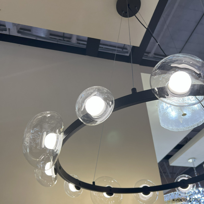 Светильник 89 см, 36W, 3000K, Crystal Lux BOSQUE SP12 BLACK/TRANSPARENT, черный