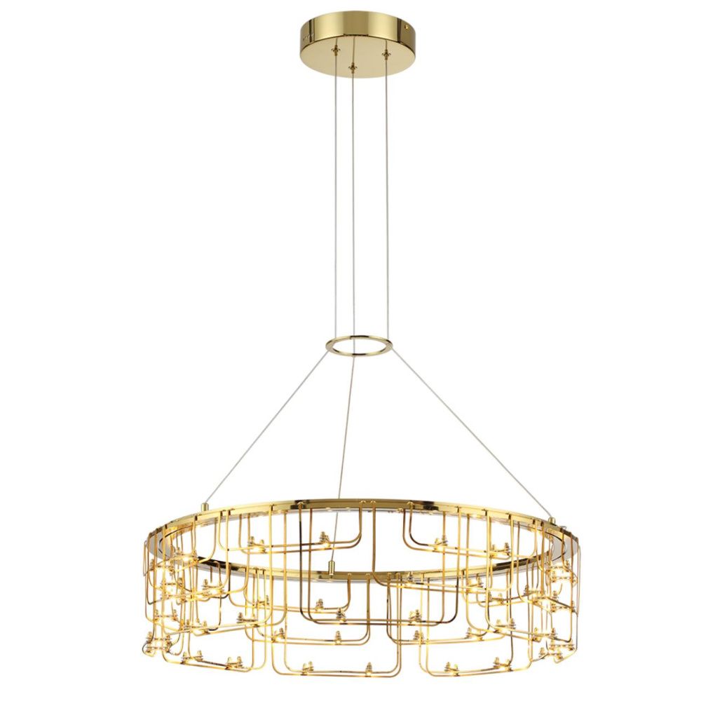 Подвесной светильник *62*-221 см, 88*LED*44W, 3000K, Odeon Light ZAHA 7060/44L, золото