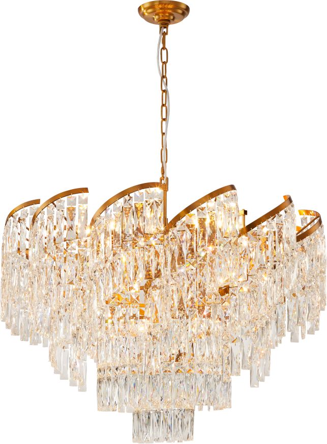 Люстра подвесная хрустальная 80 см, Stilfort 2176/05/18P, бронза