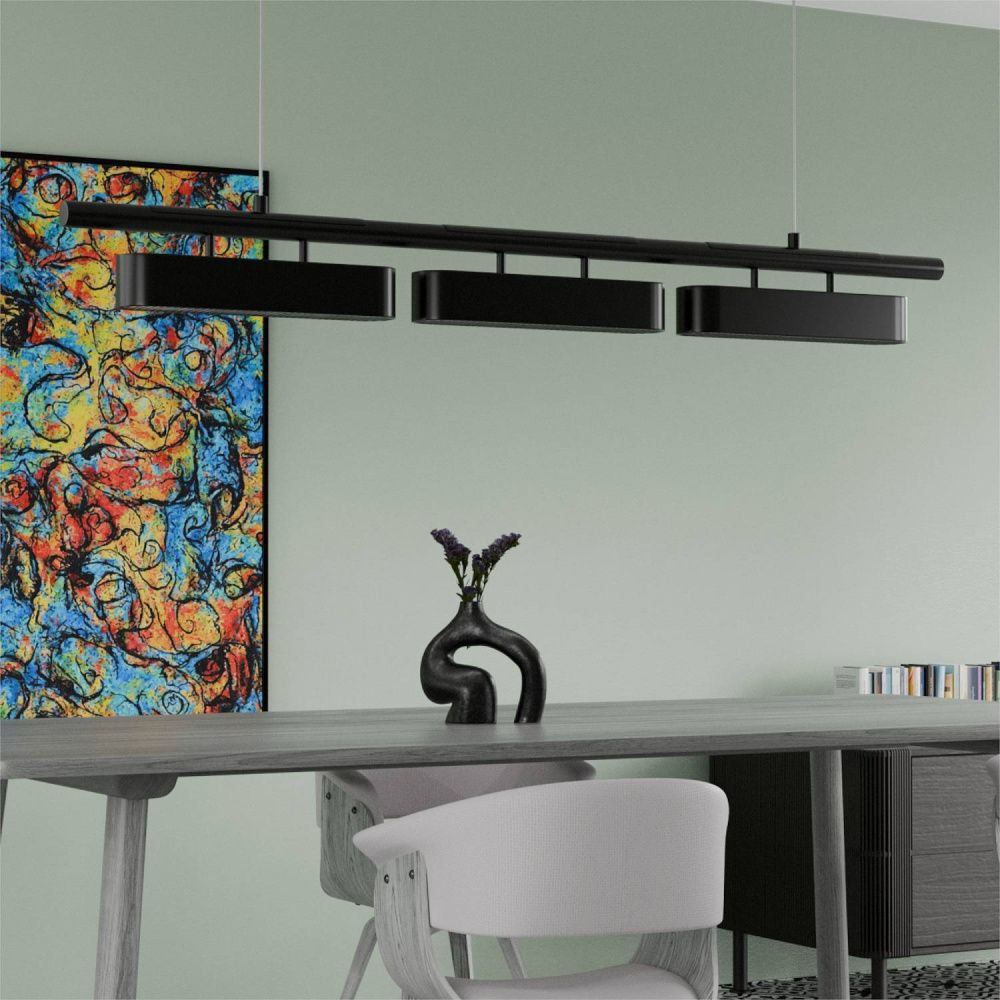 Светильник подвесной 140*14-180 см, 3*LED*10W, 3000-6000K, Lightera Huron LE118L-3B SMART, Черный