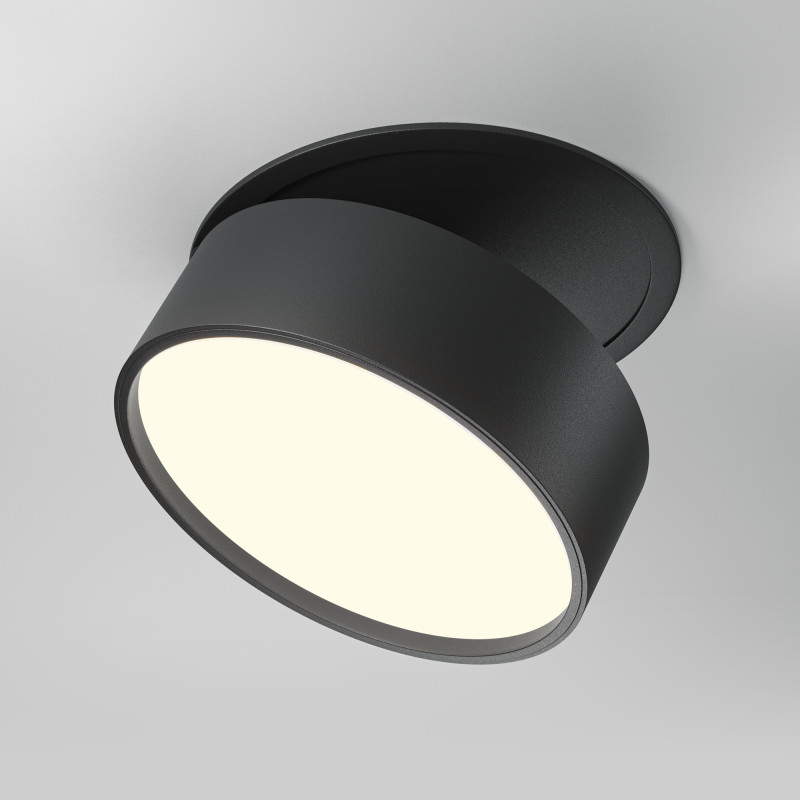 Встраиваемый светильник 12*12*6,6 см, LED, 18W, 3000К, Maytoni Technical ONDA DL024-18W3K-B черный