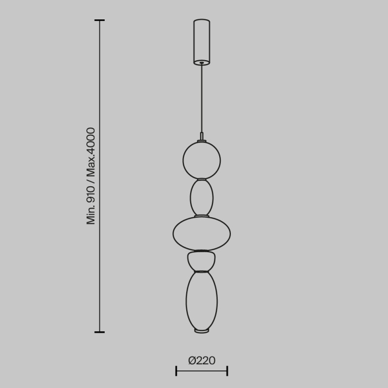 Подвесной светильник 22*400 см, LED 23W 3000K Maytoni Modern Adore MOD297PL-L24BS3K1 латунь