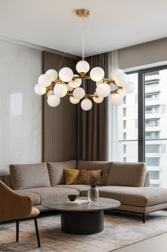 Подвесной светильник 80*30/110 см, 25*G9 MODESTYLE MS.6033.25 BS латунь