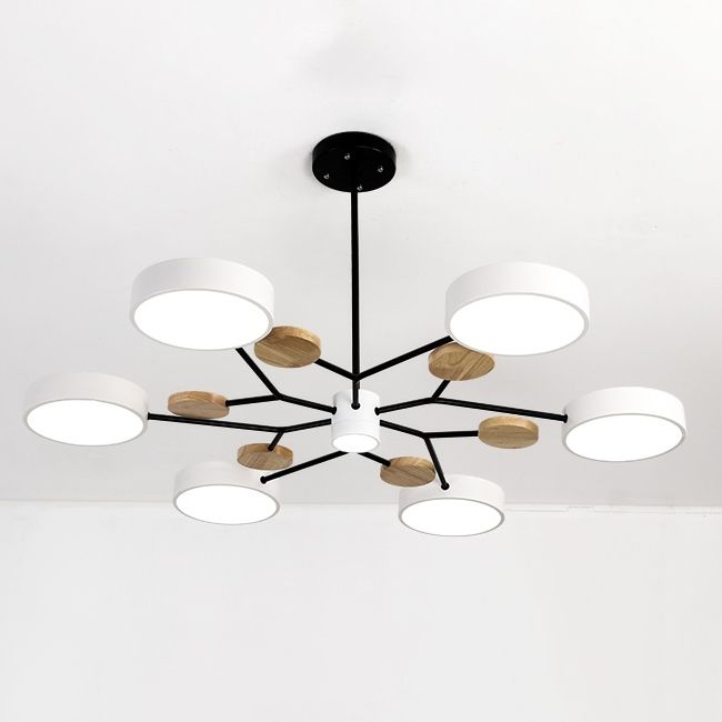 Люстра на штанге MEADE 7 lamps White 110*110*60 см, 7*LED*16W, 4000K, ImperiumLoft MEADE-01, Чёрный, Бежевый