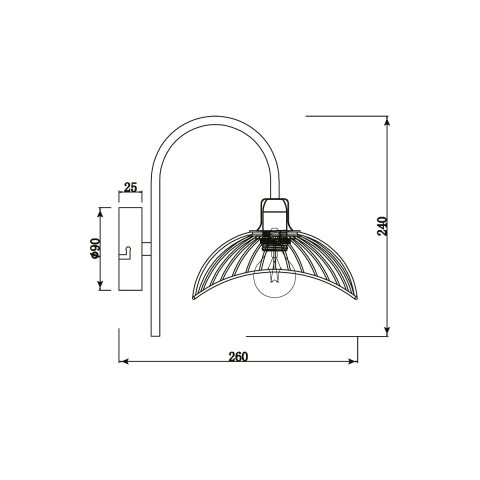 Бра 26*20*24 см, 1*E27 медный Vele Luce Gorgon VL5387W01