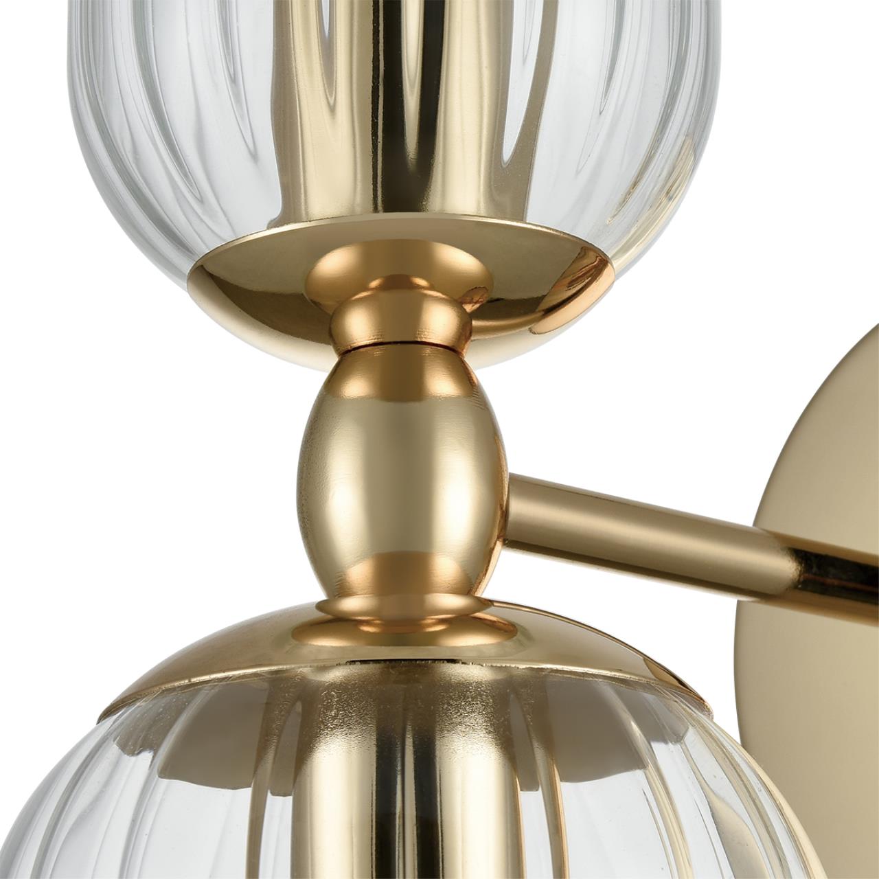 Бра 10*32 см, 2*E14 Lumion KASSIA 6586/2W золото, прозрачный