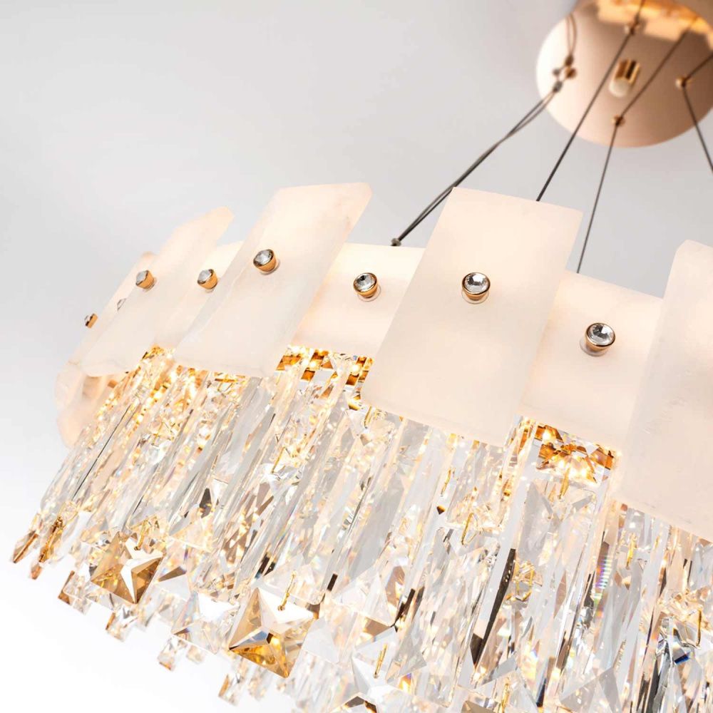 Подвесная люстра 60*50/100 см, LED 43W MODELUX premium ML.6980.600P GD золото