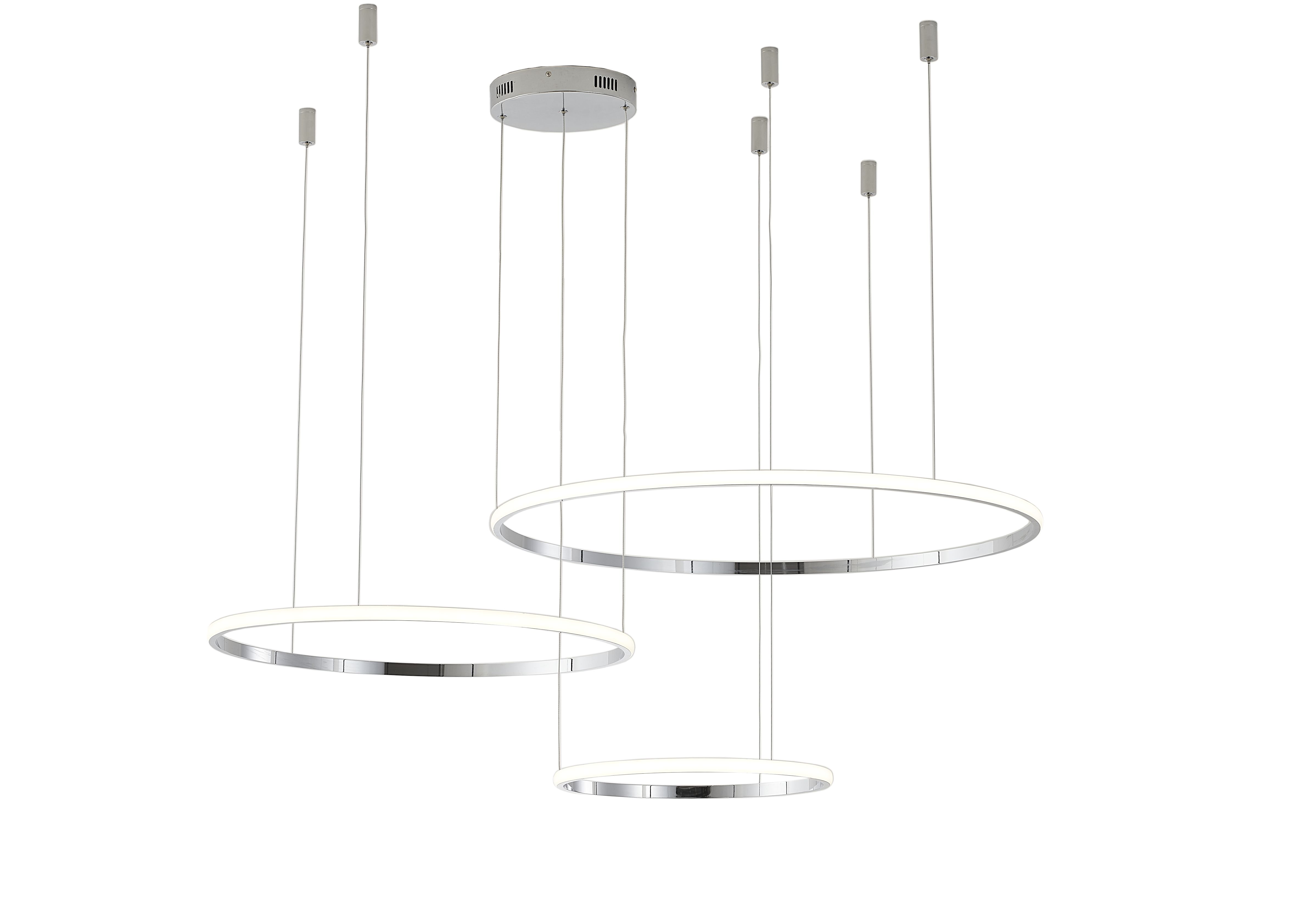 Светильник подвесной 20/40/60 см, LED 75W 4000K хром Zortes Ringolight ZRS.33322.75F
