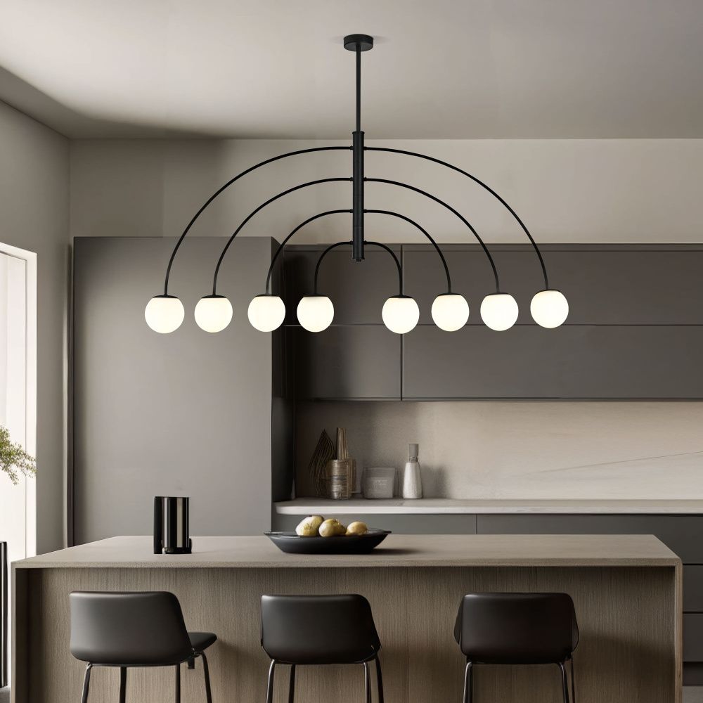 Светильник 145*13*70-150 см, 8*E27*40W, Eurosvet Cenacolo 30179/8, черный, a069122