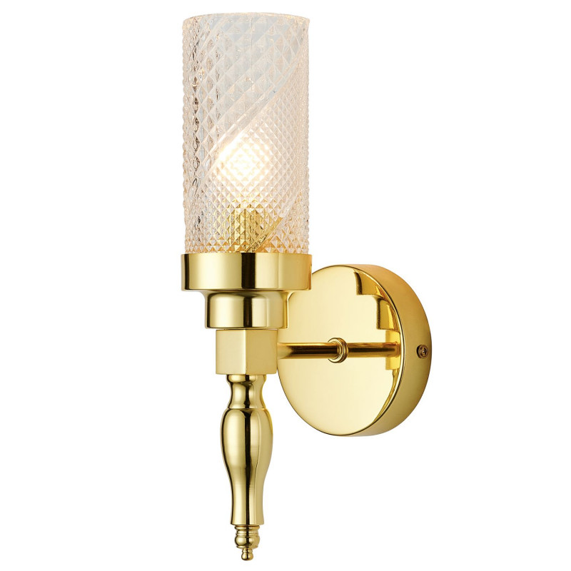 Бра Favourite Anima 2812-1W, D135*W100*H305, Каркас золотого цвета, плафон из прозрачного фактурного стекла