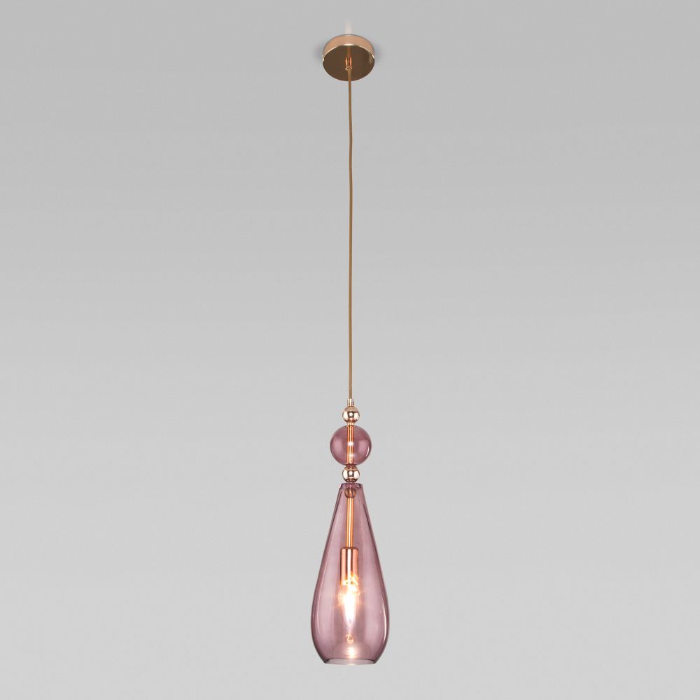 Подвесной светильник с плафоном 13 см Eurosvet Ilario 50202/1 пурпурный