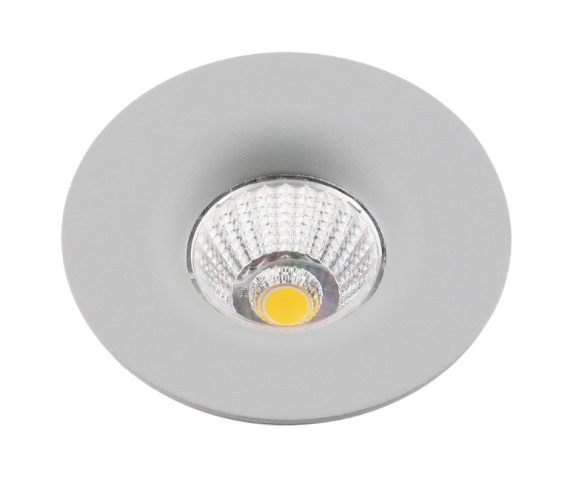 Встраиваемый светильник 10 см, 7W, 3000К, серый, теплый свет, Arte Lamp A1427PL-1GY, светодиодный