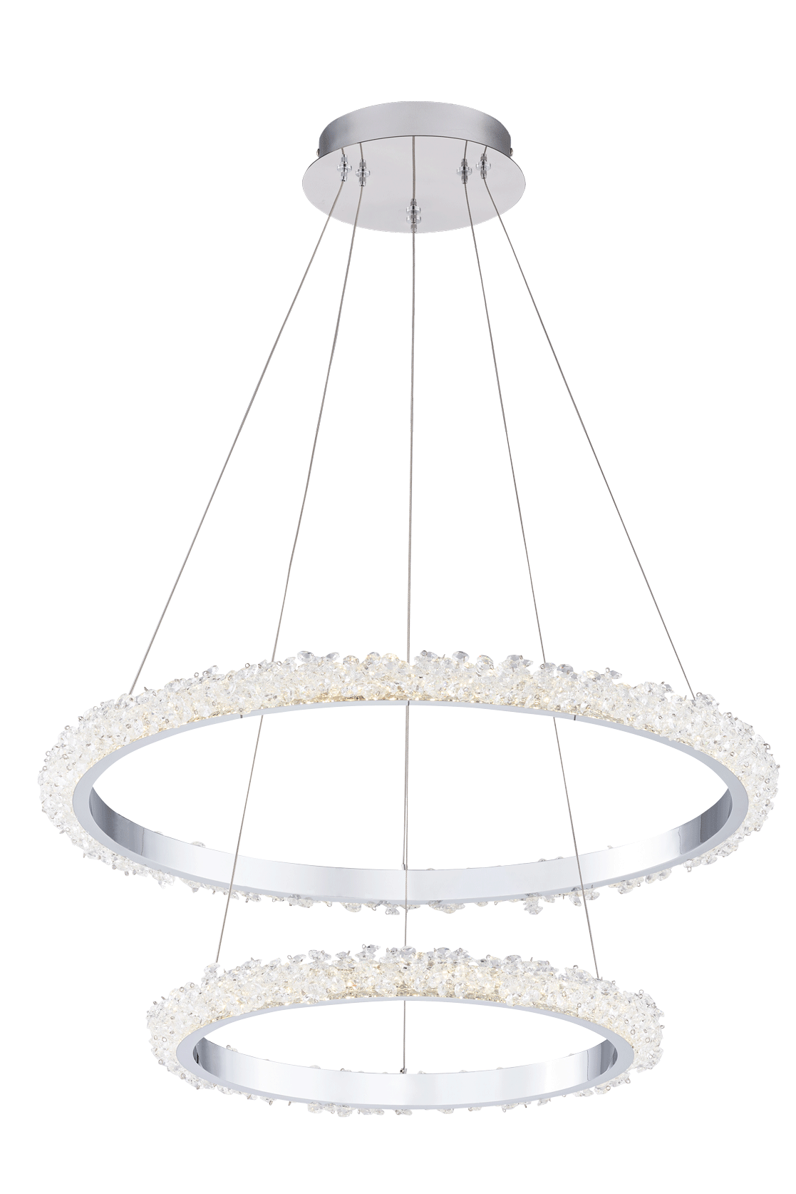 Люстра 650-450*1500, LED, 31W 4500K NewRgy LED 7299-2C65 CHROME+FINISH+CLEAR CRISTALL, Хром