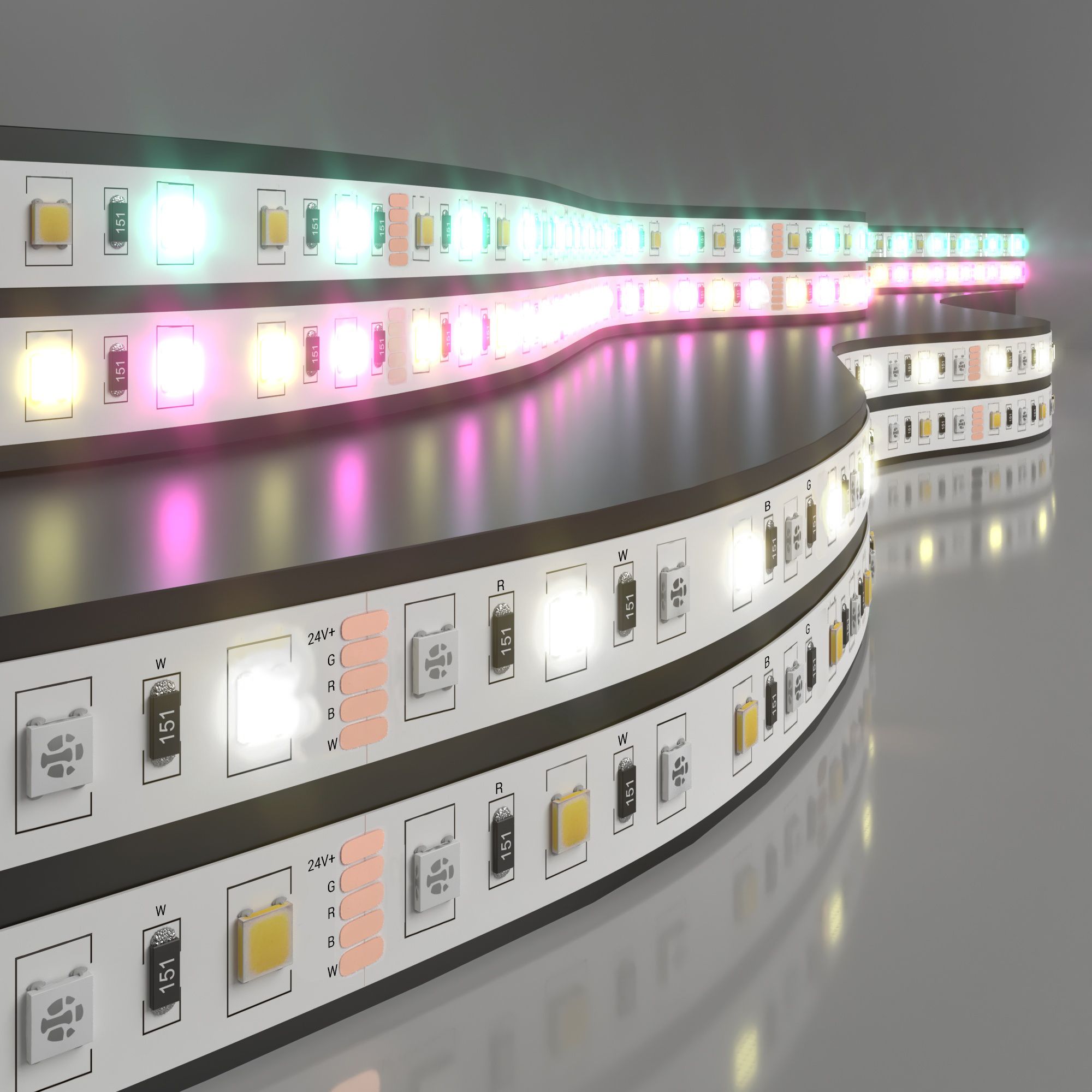 Светодиодная лента Лента светодиодная 24V 14,4W 60Led 5050+5050 IP20 MIX RGB/дневной белый, 5м Elektrostandard