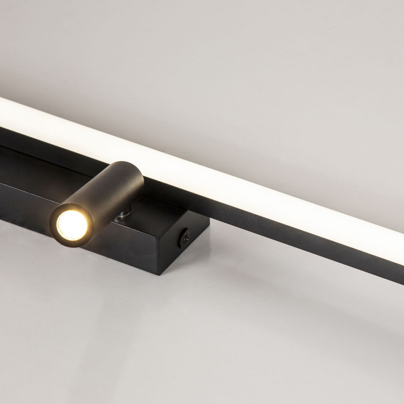 Подсветка 120 см Favourite Reticenza 4089-3C, L1200*W65*H150, каркас черного цвета, два источника света - профиль со встроенной лентой-LED и два поворотных спота LED, пульт дистанционного управления в комплекте
