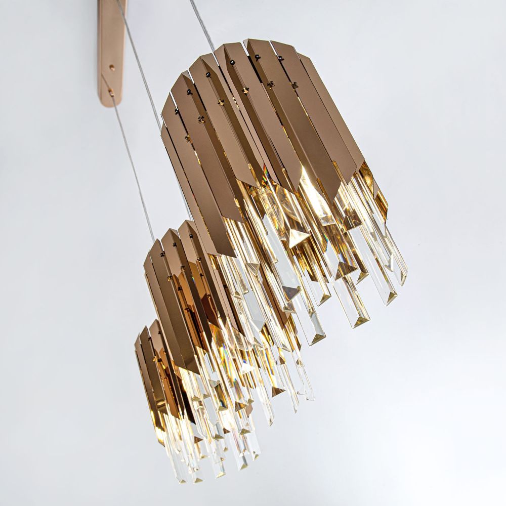 Подвесная люстра 75*20*130 см, Е 27 3x60W, Золото MODELUX ML.20208.3R GD