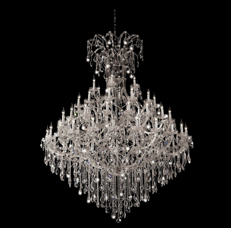 Люстра 180 см, Crystal Lux DIVA SP60 CHROME Хром/Прозрачный