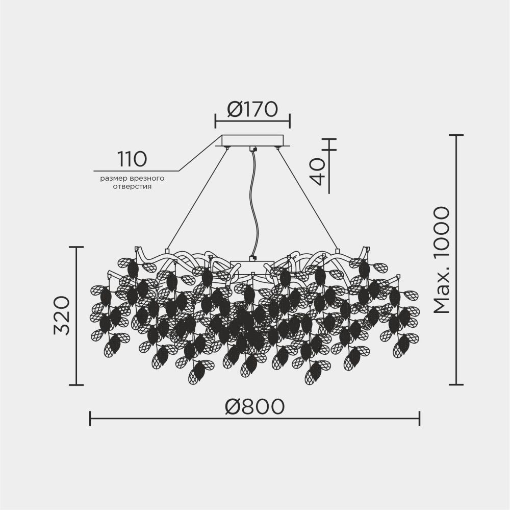 Подвесная люстра 80*80*100 см, G9 12xG9W, , Золото MODESTYLE MS.2111.800 GD