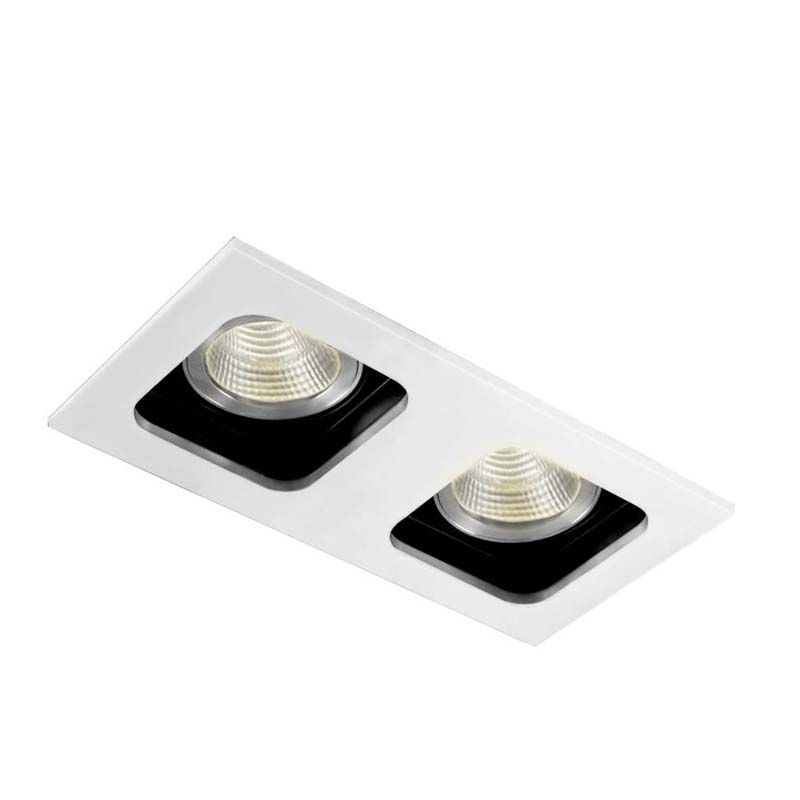 Встраиваемый светильник 20/18*8 см, 2*GU10, IP20 Donolux DL18614/02WW-SQ White/Black, Белый/черный