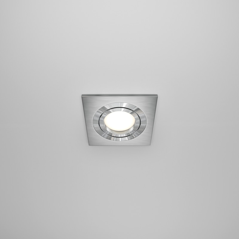 Светильник, 9 см, серебро, Maytoni Atom DL024-2-01S, встраиваемый